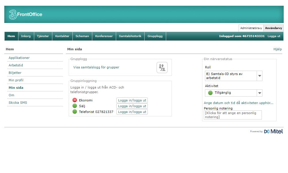 på -webben Visa grupplogg I grupploggen ser du samtal för de grupper som du är medlem i. Samtalet visas i grupploggen 5-0 sekunder efter att det har avslutats Samtalsinformationen sparas i 4 dagar.