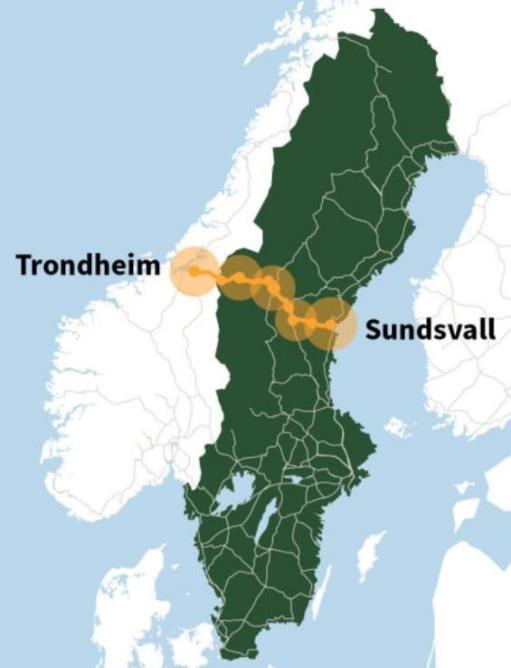 Mittstråket inledning 2 Uppdraget har varit att visa på effekter av utbyggd transportinfrastruktur och stärkt funktionell region Baserat studien på en scenarioanalys 3 olika framtida scenarier för