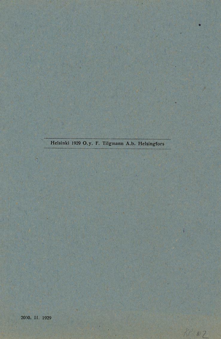 2000. 11. 1929 Helsinki 1929 O.