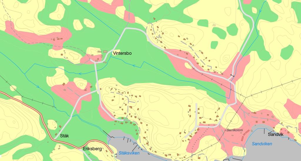 10 (20) Figur 6. Kartan visar genomsläppligheten i marken i Vintersbo. I Vintersbo norra har marken mestadels medelhög genomsläpplighet. 4.