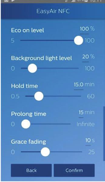 Sensorns röda indikator av/på Group occupancy sharing: Group light behavior: Occupancy mode: Armaturer i gruppen som känner av närvaro lyser med max inställd nivå (Field task level) Armaturer i