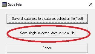 (En aktiv graf har en blåare kantmarkering) Välj i verktygsfältet eller välj File/Save från huvudmenyn. En dialogruta kommer upp där du väljer namn och typ på den fil du vill spara.
