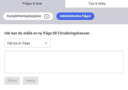 Skriva en fråga till Försäkringskassan Om du har en fråga till Försäkringskassan kan du ställa den till FK om du klickar på ny fråga och väljer