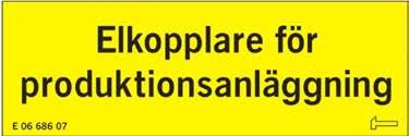 Märkning i producentens elanläggning I anläggningen ( mätarskåpet ) ska det finnas varningsskylt som