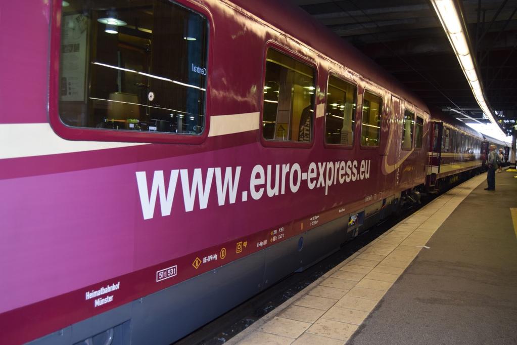 Genom Mats Nyblom lyckades man få hyra ett av de utflyktståg som det tyska bolaget Euro-Express har.