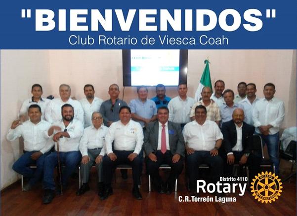 Continuación Octubre Apadrinando al Nuevo Club Rotario Viesca Coahuila.