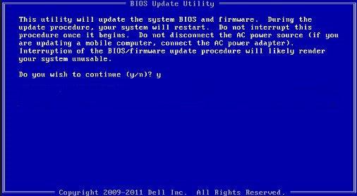 Figur 6. DOS-skärmen för BIOS-uppdatering Uppdatera Dell BIOS i Linux- och Ubuntu-miljöer Om du vill uppdatera system-bios i en Linux-miljö till exempel Ubuntu, se https://www.dell.