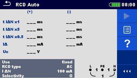 Metrel Ml 3155 Snabbguide mätning Eurotest XDe 11 Fig. 4.32: RCD meny Fig. 4.33: Anslutning med Plug commander och 3-ledar testledning Fig. 4.34: Anslutning vid Uc(P) mätning 4.9.