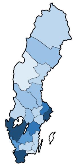 Källa: Myndigheten för ungdoms- och civilsamhällesfrågors ansökningssystem. Kommentar: Notera att skalstegen är ojämna. Figur 4.