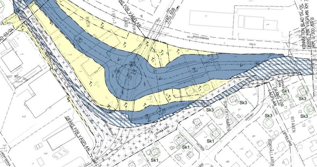Ludvika Kommun Planbeskrivning Gonäsvägen - Snöåvägen 17(26) Fastigheter med byggnader inringade med grön cirkel kommer att få bulleråtgärder 11 För de olika verksamheter som kan tänkas exploatera