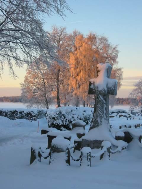 m.) Vintertillsyn Vid barmarksvinter tar vi bort nedfallna grenar, utbrunna gravljus (ej i