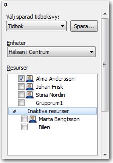 Inaktiva resurser Det har nu blivit tydligare vilka resurser som är inaktiva.