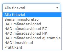 Skriv ut När du markerar en rapport så öppnas ett fönster till vänster i bild, detta är rapportens urval. Här kan du göra vissa val gällande vad du önskar få ut på rapporten.