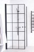 PRODUKTLISTA LUSSO LUSSO BLACK CHESS DUSCHHÖRNA Dörrarna är 200 cm höga och finns i måtten 80 x 80 cm och 90 x 90 cm. För exakta installationsmått och ritningar, se 
