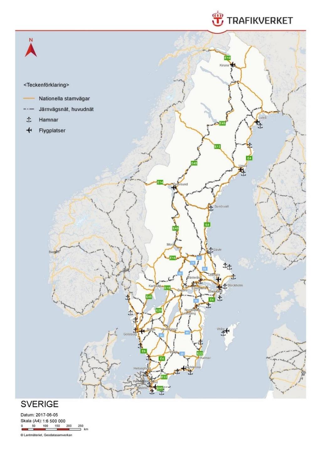 depåer, samt trafikledning och fiberoptiknät. De flesta banorna är trafikerade och elektrifierade. Kartan nedan visar det statliga järnvägsnätet.