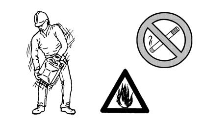 VOORZICHTIG: - Koop alleen de hoeveelheid brandstof die u nodig heeft; koop niet meer dan dat u in één of twee maanden gebruikt; - Bewaar de benzine in een hermetisch gesloten tank op een koele en