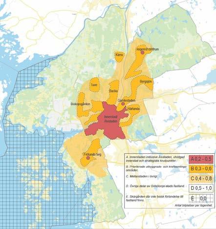 Enligt Riktlinjer för mobilitet och parkering i Göteborgs stad ligger projektet inom område B.