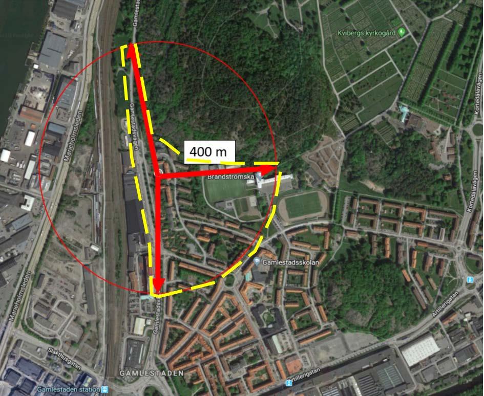 Lägesbedömning (analyssteg 2) Utredningsområde Projektet är beläget i Gamlestaden, mellan Gamlestadsvägen och Måns Bryntessonsgatan samt strax söder om Nylöse kyrka.