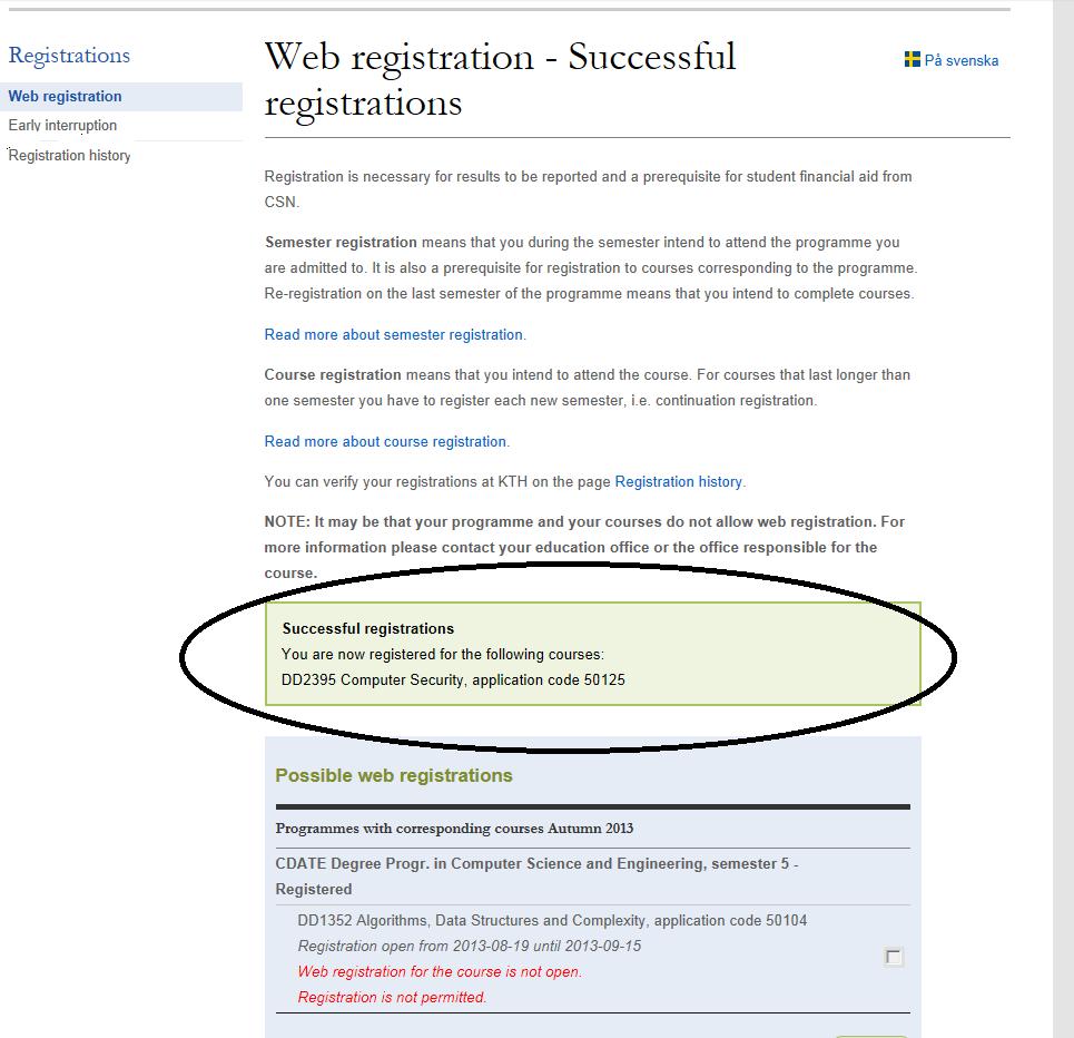 by ticking the right box/es and click register. 4. You will see a receipt on successful registrations.