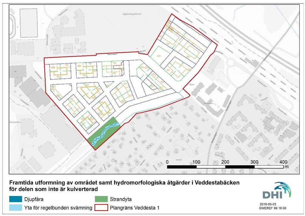 5.2 Beräkningsscenarier 5.2.1 Nuläge Nulägesscenariot beskriver nuvarande utformning av planområdet och av hela Bällstaåns avrinningsområde. 5.2.2 Framtida situation med nödvändiga