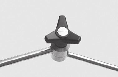 the rail clamp, release arm tension by turning the black knob
