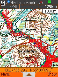 18. Rutten kan sedan navigeras och inställningar kan ändras från: Meny > Rutter > Rutt navigation. Skapa en rutt i ett annat program.