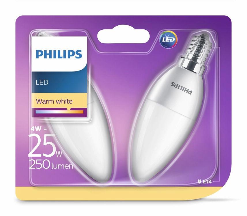 PHILIPS LED Kronljus 4 W (25 W) E14 Varmvit Ej dimbar Ljus som är behagliga för ögonen Dålig belysning är ansträngande för ögonen.
