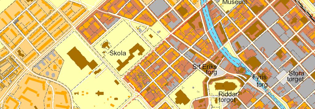 Planområdets ungefärliga läge i staden Areal Planområdet omfattar cirka 1600 m 2 varav cirka 930 m 2 är kvartersmark.