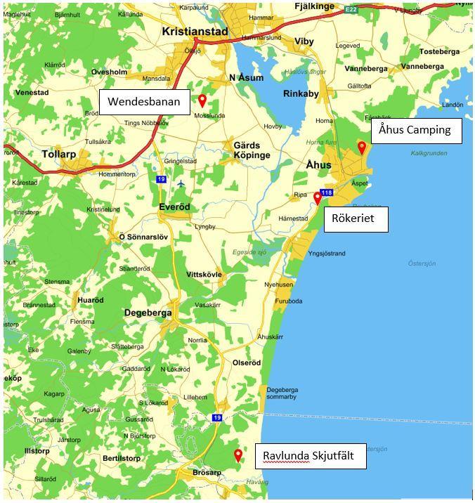 Fältskytte Plats: Ravlunda skjutfält, ca 3 mil söder om Kristianstad. Samlingsplats Dammåkra läger Koordinater: 55 43'43.4"N 14 10'7.