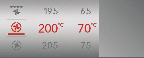 Steka med en köttermometer (beroende på modell) I detta läge ställer du in önskad temperatur i livsmedlets mitt. Ugnen är igång tills livsmedlets mitt når den inställda temperaturen.