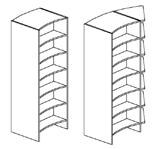 Höjd 92 (2 hyllplan per sida + topphyllplan) - fanér + hörnhyllplan, art. nr. BB78071ZZZZZ2 8.497 BB78171ZZZZZ2 11.102 Höjd 122 (3 hyllplan per sida + topphyllplan) - fanér + hörnhyllplan, art. nr. BB78021ZZZZZ2 11.