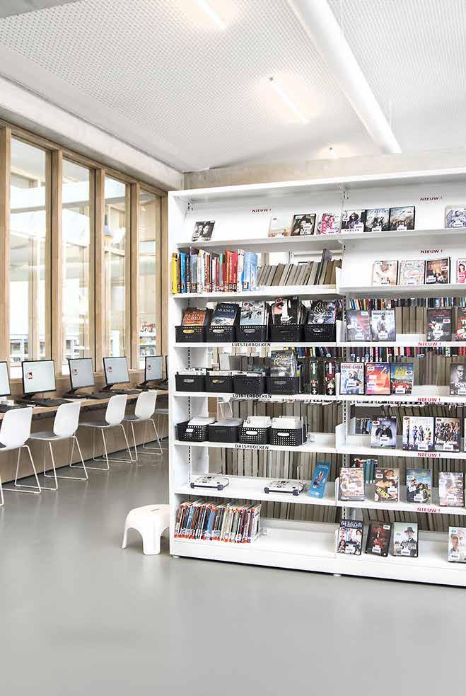 Bornem bibliotek, Belgien 60/ klassisk stålhylla