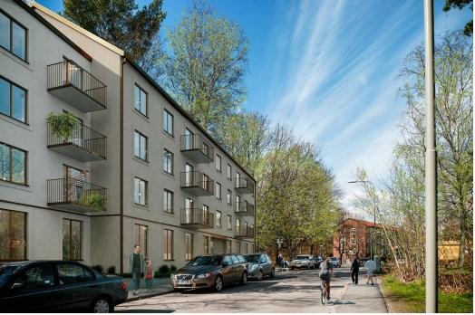 Sida 4 (7) Bild 2 Bild från Stockholmshusens gestaltningsprogram Delar av den nya bebyggelsen kommer ligga på den befintliga parkeringen inom fastigheten Familjen 1.