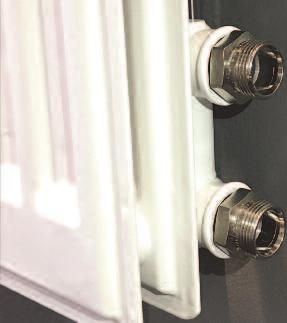 Anslutning och Ventilinsatser Eftersom PRE-Serie har 22 mm rör på baksidan så kan många radiatorer monteras i samma stråk.