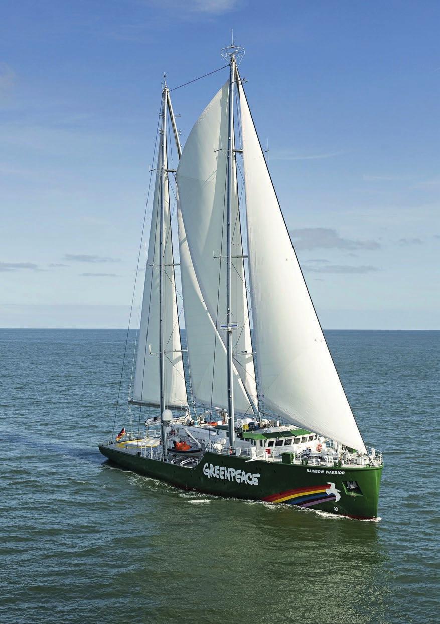 VOOR ANKER RAINBOW WARRIOR III De Rainbow Warrior III is het vlaggenschip van Greenpeace. Op 28 en 29 september meert het aan in Oostende.