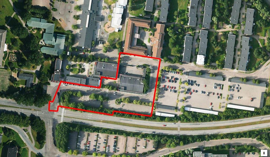 2/8 2 Förutsättningar Hela Drottninghögområdet, cirka 40 hektar mellan Vasatorpsvägen, Drottninghögsvägen och Regementsgatan, skall förnyas och förtätas för att rymma cirka 1000 st fler bostäder.