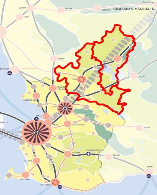 Våra utmaningar: Utredningsområdet är ca 3 mil brett ett hinder för vår utveckling! Eslövs och Höörs kommuner är i en expansiv fas! Vi har fokus på förtätning längs stambanan!