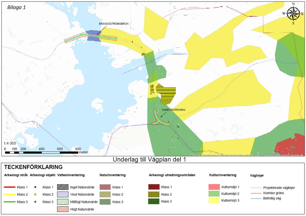 ÅLR2018/7299 30.04.2019 Figur 3: Karta som visar inventeringsområden för vatten, natur, arkeologisk, kultur 1.