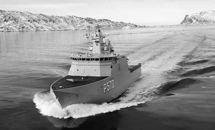 The Danish OPV Knud Rasmussen, made for operations in the Arctic and Greenland waters. Photo credit: Danish Defence (SOK).