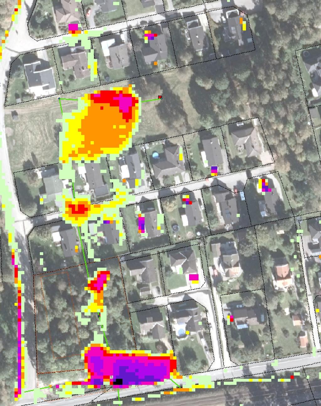 BOLLEBYGDS KOMMUN Bollebygd detaljerad skyfallsutredning med klimatanpassning för detaljplaneområde utmed Källevägen Uppdragsnummer 13004150 Figur: Modellberäknad flödesavledning mot