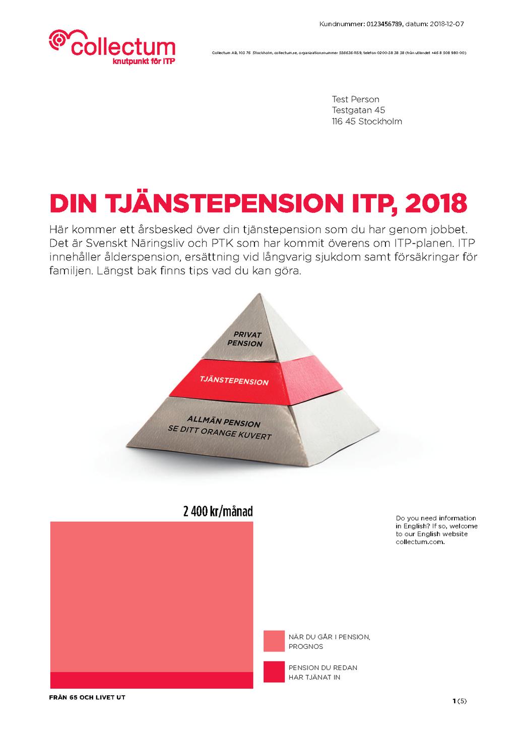 Årsbesked från Collectum/Folksam Sidan 3 Här redovisas värdeutvecklingen på dina placeringar.