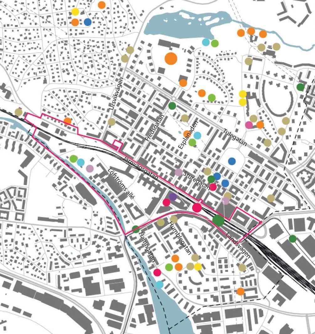 33. Vardagslivets målpunkter i centrala Sundbyberg.