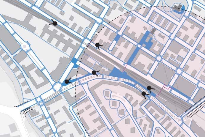 Övrig gånginfrastruktur i programområdet är generellt anpassad för olika typer av gångtrafikanter och har en relativt god standard.