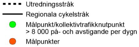 Norra delen av Stockholms län ) I den regionala cykelplanen för Stockholms län definieras ett sammanhängande stomnät av stråk för cykelpendling.