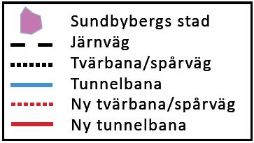 2. Förlängd Spårväg City till Lidingöbanan genom Norra Djurgårdsstaden (arbetet är pausat). 3. Förlängning av tunnelbanans blå linje från Akalla till Barkarby station (påbörjas 2018/2019). 4.