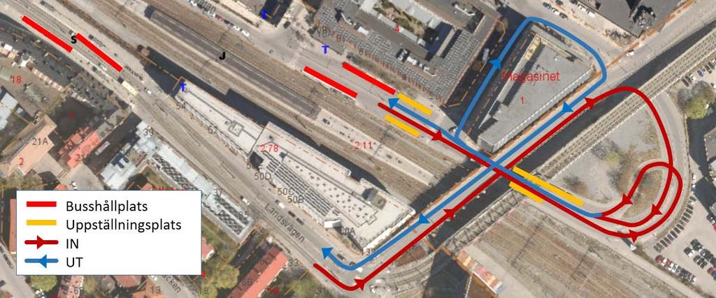 51. Befintlig bussterminal i centrala Sundbyberg. Tabell 3. Dagens busstrafik i centrala Sundbyberg.