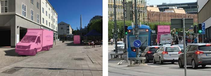 Observationer visar att många verksamheter ligger långt borta från lastzoner i centrala Sundbyberg vilket leder till att lastfordon ofta tvingas stanna på trottoarer, cykelbanor och i körbanor för