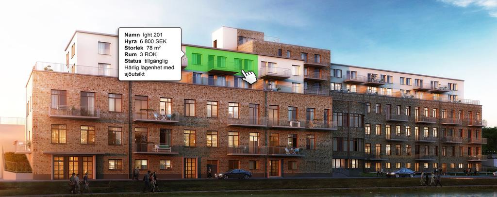 4 FÖR TOTAL ÖVERBLICK: SMIDIG BOSTADSVÄLJARE I visualiseringspaketet ingår vår omfattande bostadsväljare som ger era kunder total överblick över vilka lägenheter som är tillgängliga att hyra,