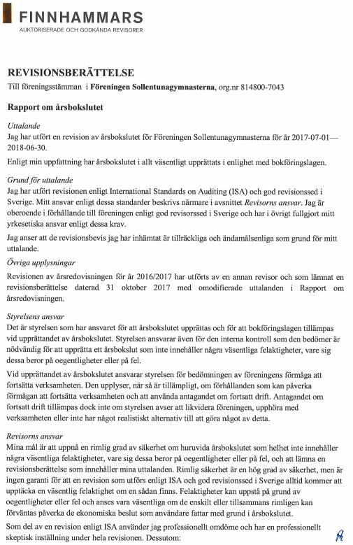 9.2. Revisionsberättelse från Extern Revisor