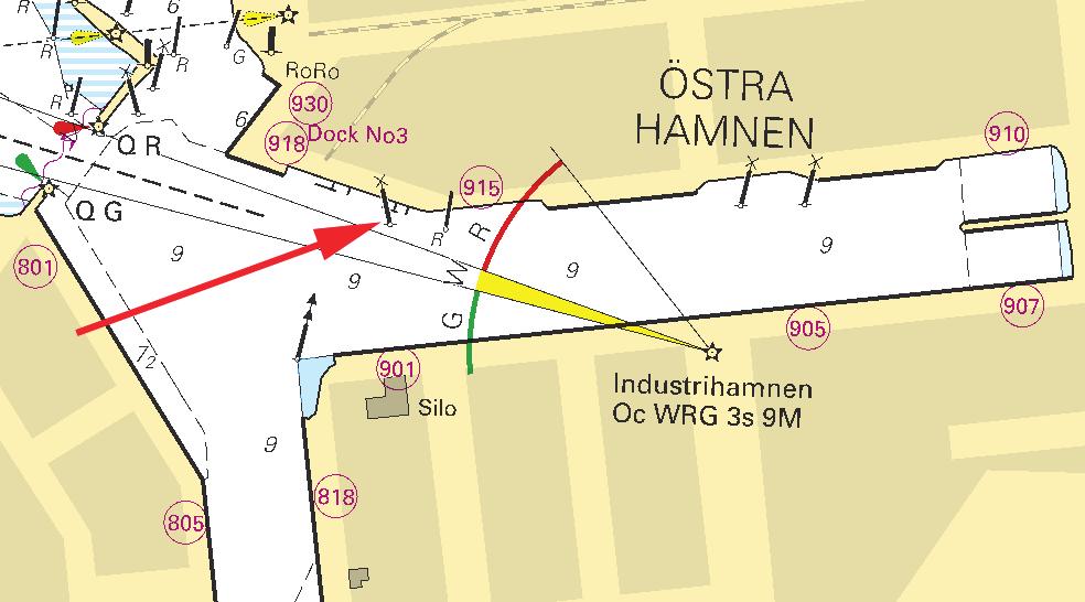 18 8050 Sjökort/Chart: 74 Danmark. Södra Östersjön. Christiansø. N om Græsholm. Uppgrundning. Ett grund med minsta djup 5m har rapporterats på positionen.